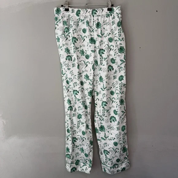 LAKE Pajamas Poplin Piped Pants Set in Meadow Vines Cotton Small NEW - Picture 4 of 8